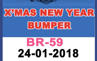 Christmas New Year Bumper Kerala Lottery Result 24.01.2018