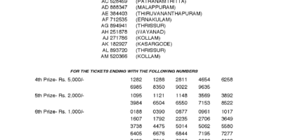 Akshaya AK345 Kerala Lottery Results Screenshot: Page 1