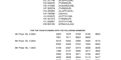 Winwin W466 Kerala Lottery Results Screenshot: Page 1