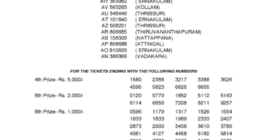 Akshaya AK352 Kerala Lottery Results Screenshot: Page 1