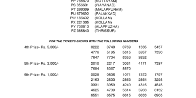 Karunya Plus KN223 Kerala Lottery Result Screenshot: Page 1