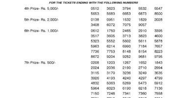 Pournami RN349 Kerala Lottery Results Screenshot: Page 1